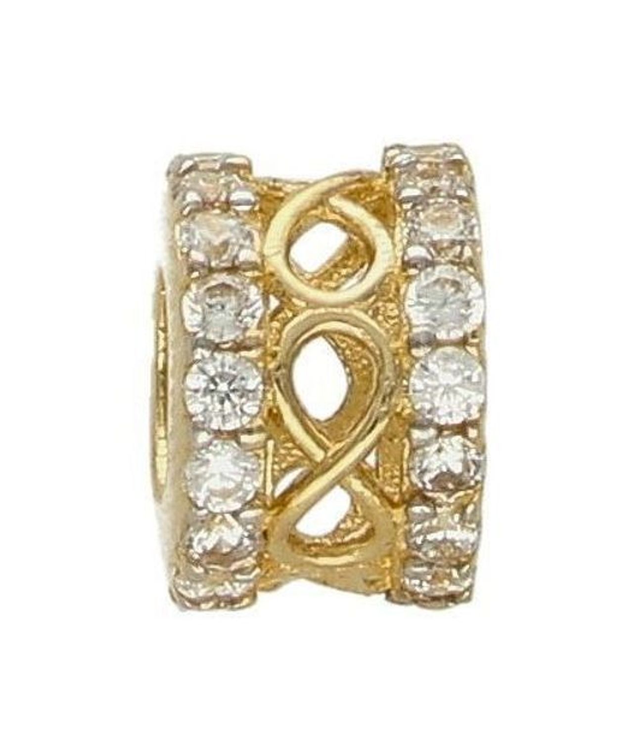 Złota zawieszka charms do bransoletki okrągła ażurowa z cyrkoniami ZA 5861A 585..jpg